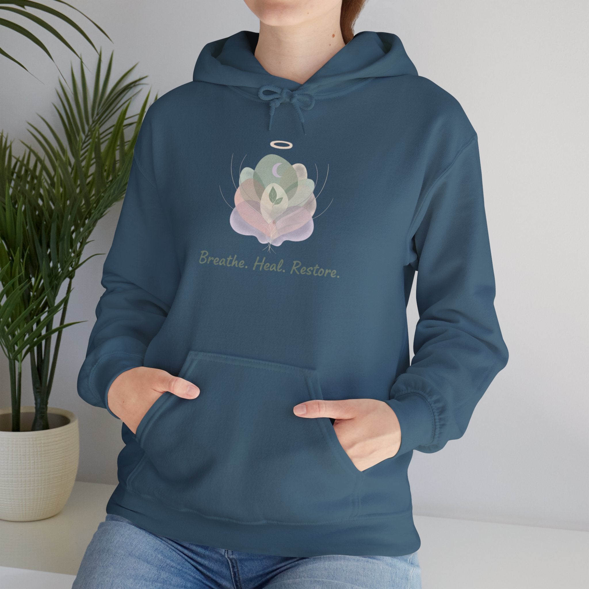 Breathe Heal Restore Sweatshirt — Mindful Wellness Hoodie