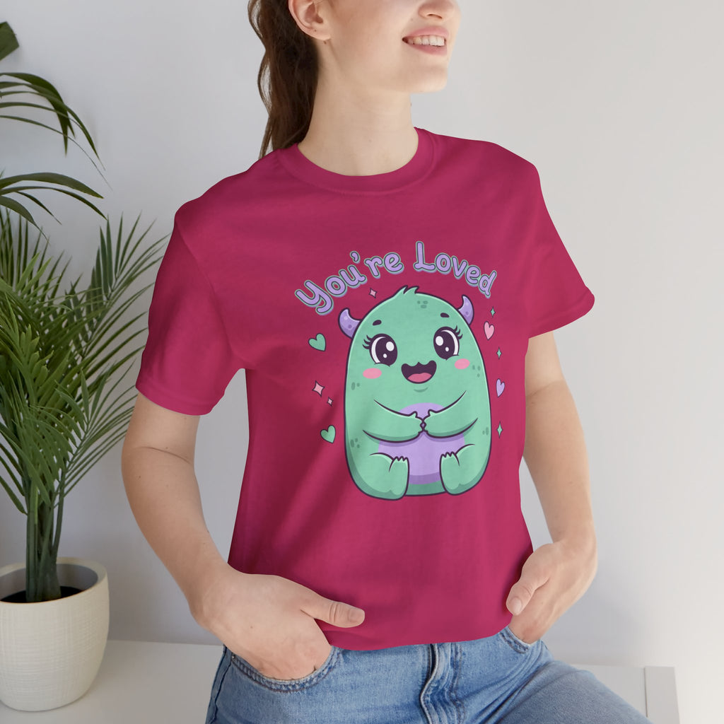 You're Loved Cute Monster Tee | kawaii therapy monster, pastel comfort