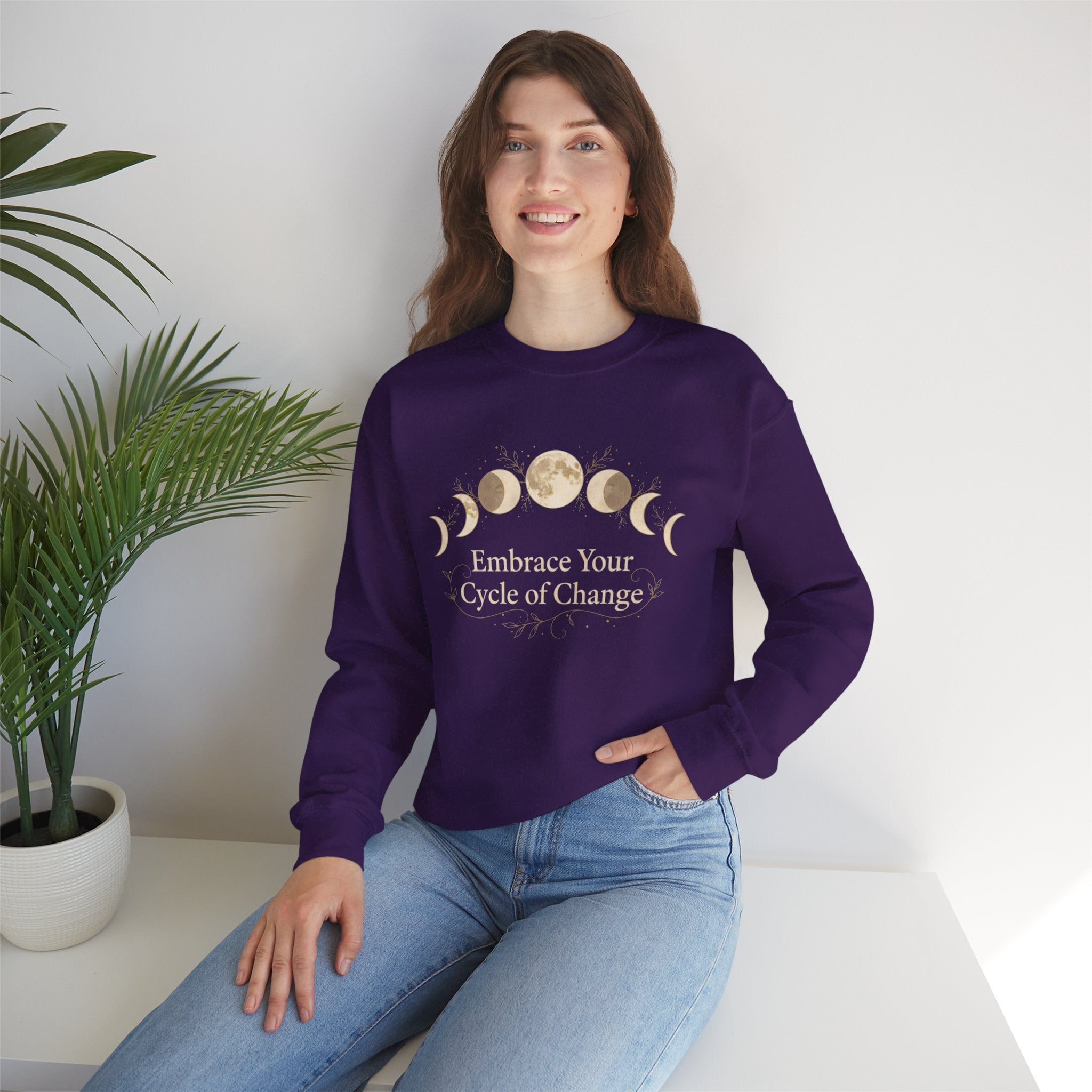 Moon Phase Ritual Sweatshirt | celestial wellness, lunar journal style