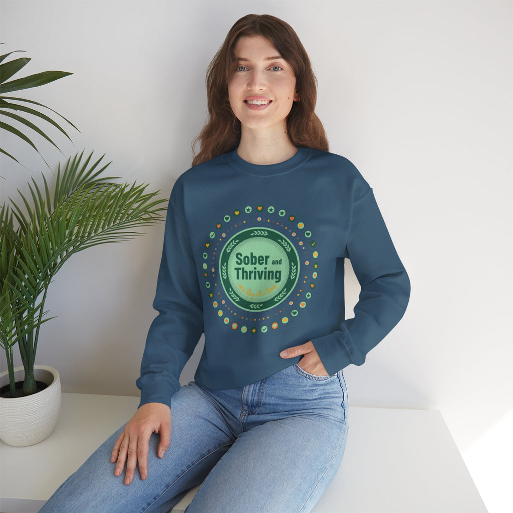 Sober & Thriving Badge Sweatshirt | dry January, sober curious