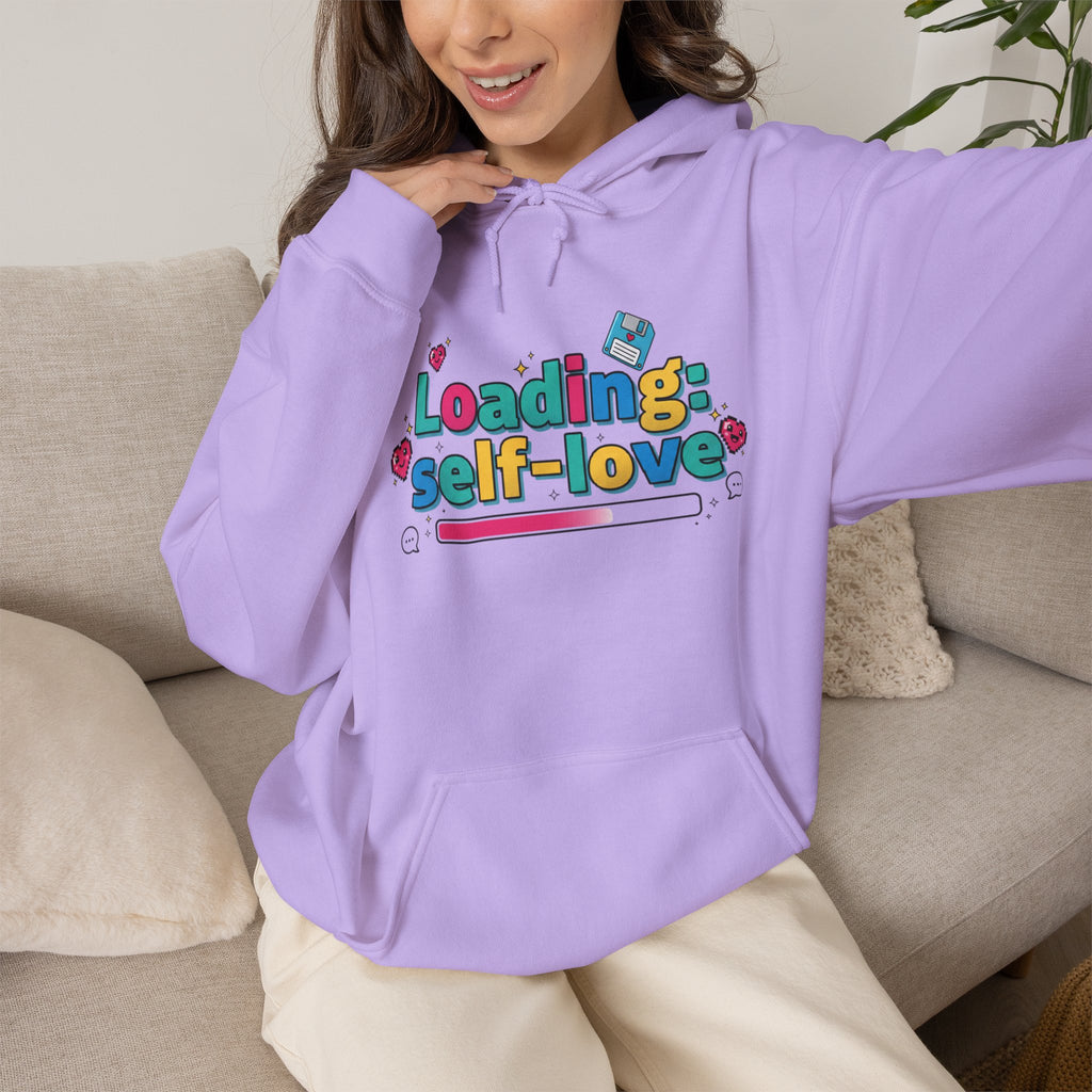 "Loading Self-Love" Cute Retro Progress Bar Self-Care Sweatshirt