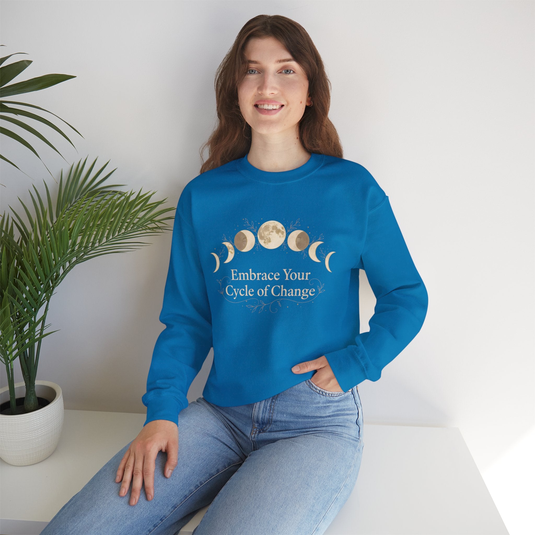 Moon Phase Ritual Sweatshirt | celestial wellness, lunar journal style