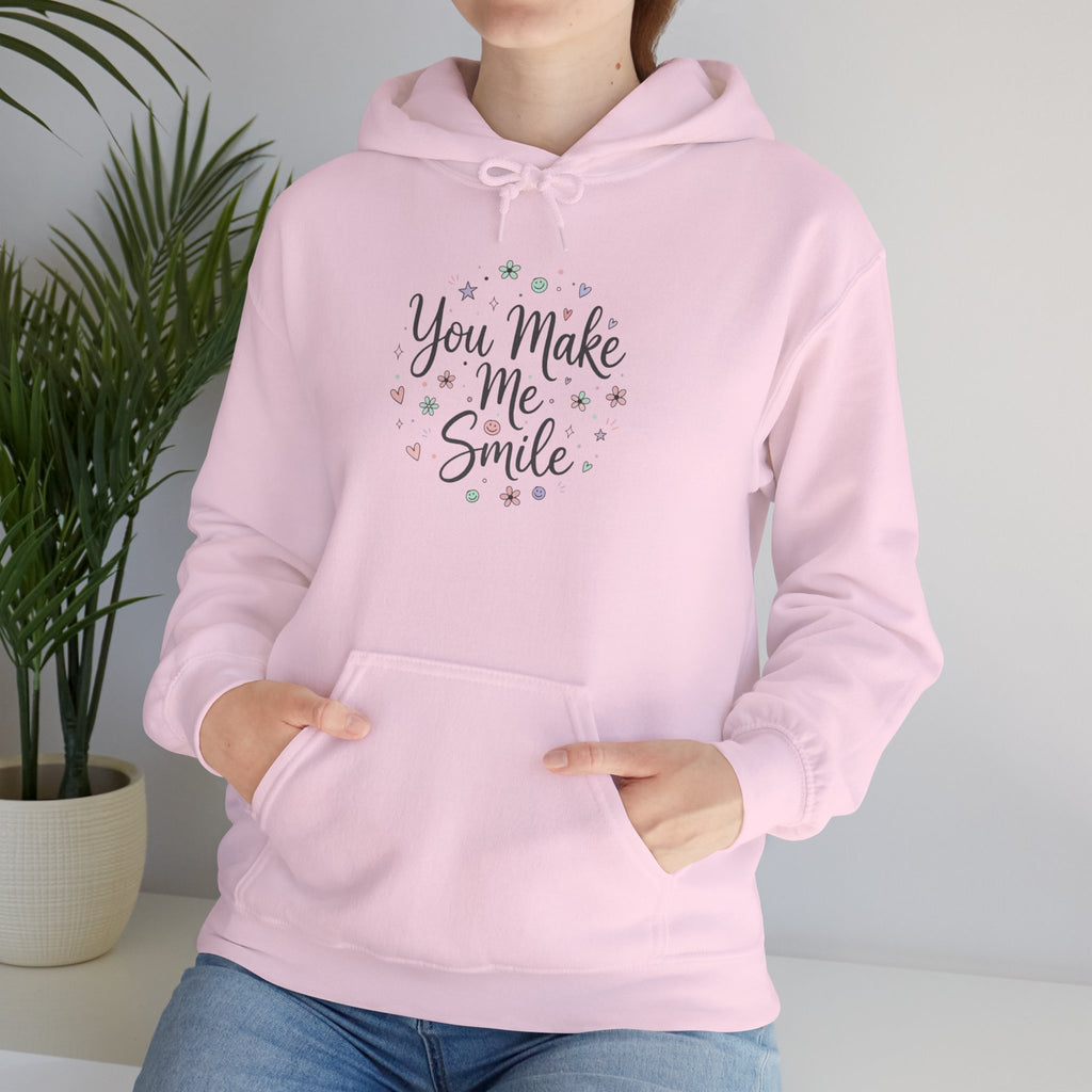 You Make Me Smile Hoodie | hand drawn doodle, handwritten message