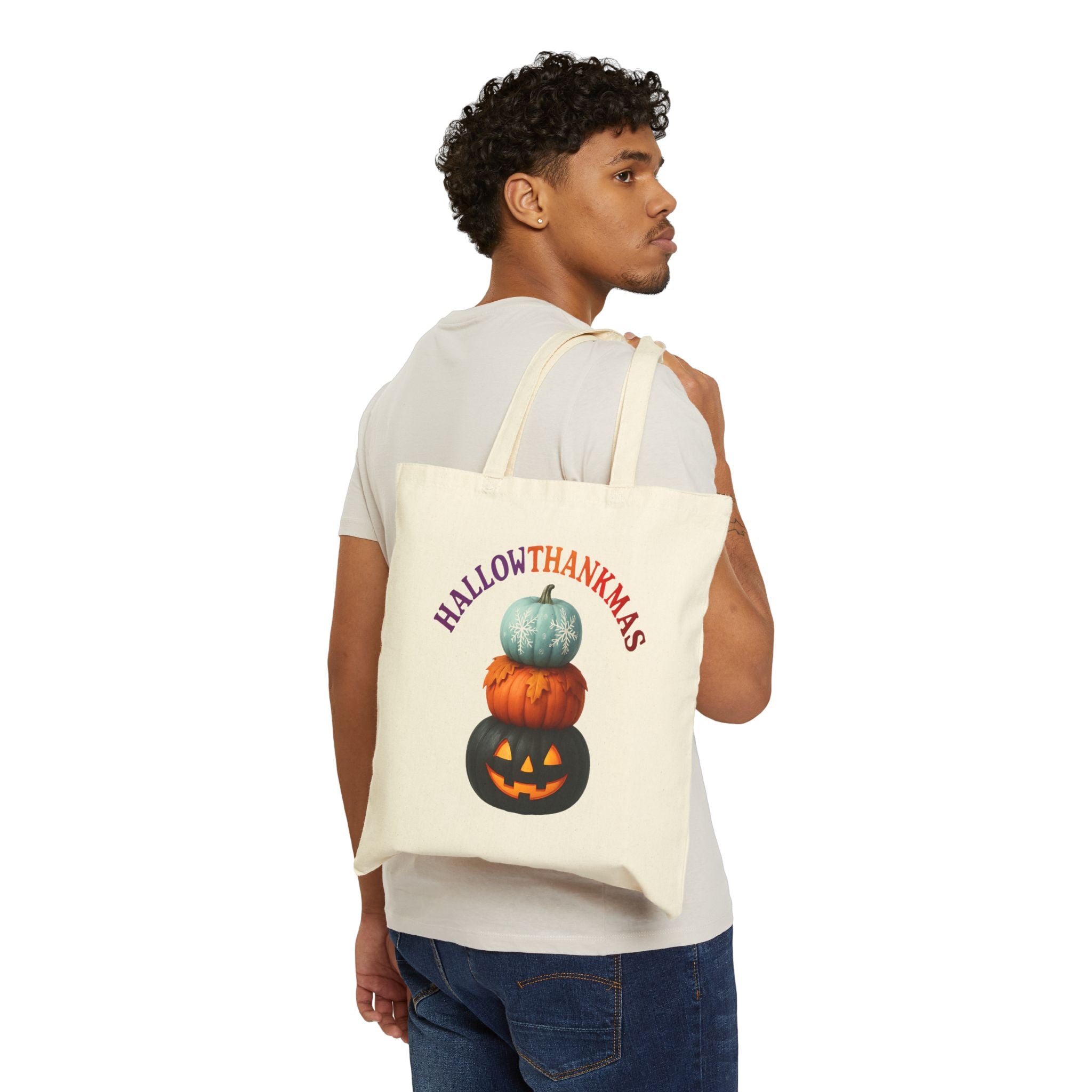 ‘Hallowthankmas’ Stacked Pumpkin Fall Tote