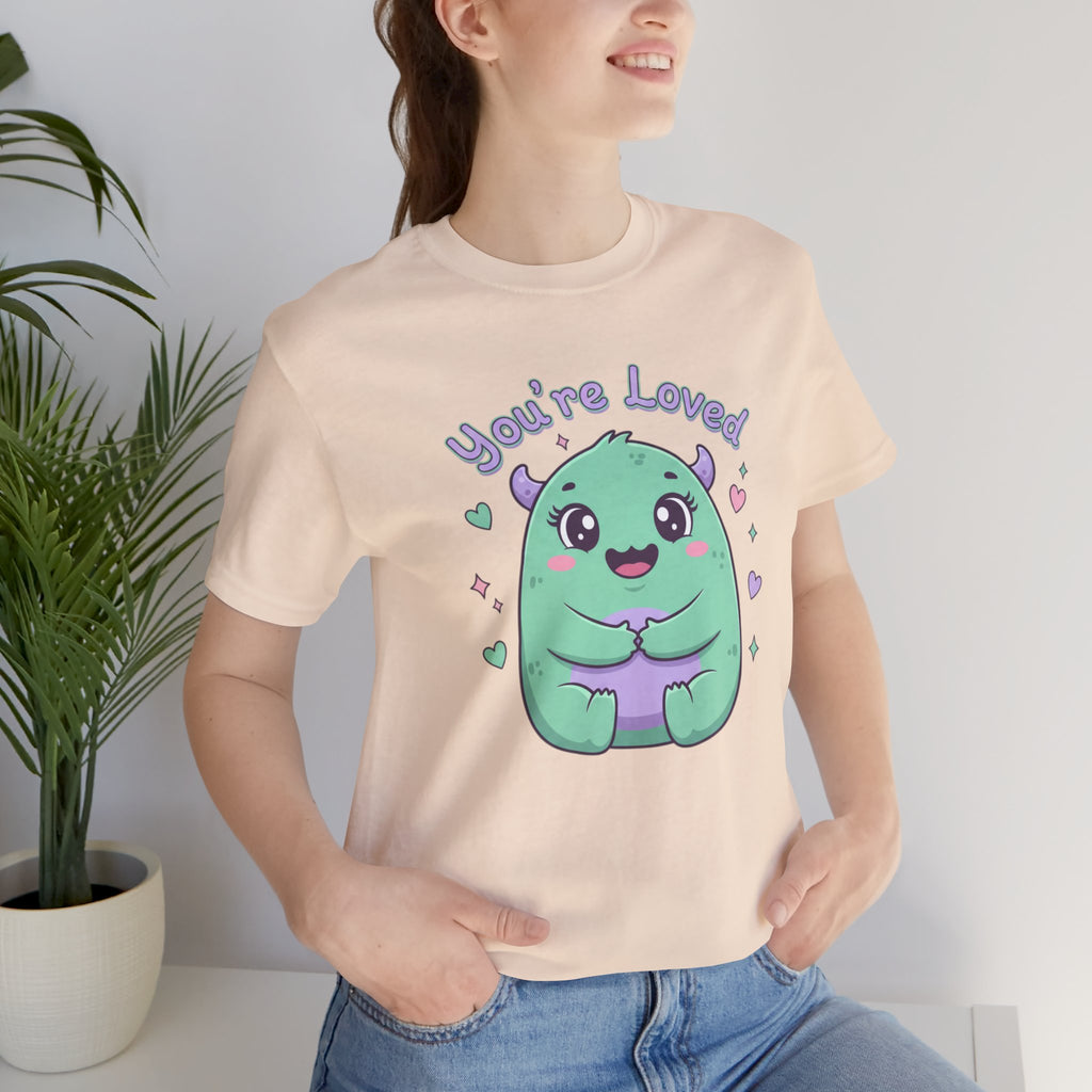 You're Loved Cute Monster Tee | kawaii therapy monster, pastel comfort