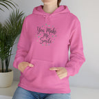 You Make Me Smile Hoodie | hand drawn doodle, handwritten message