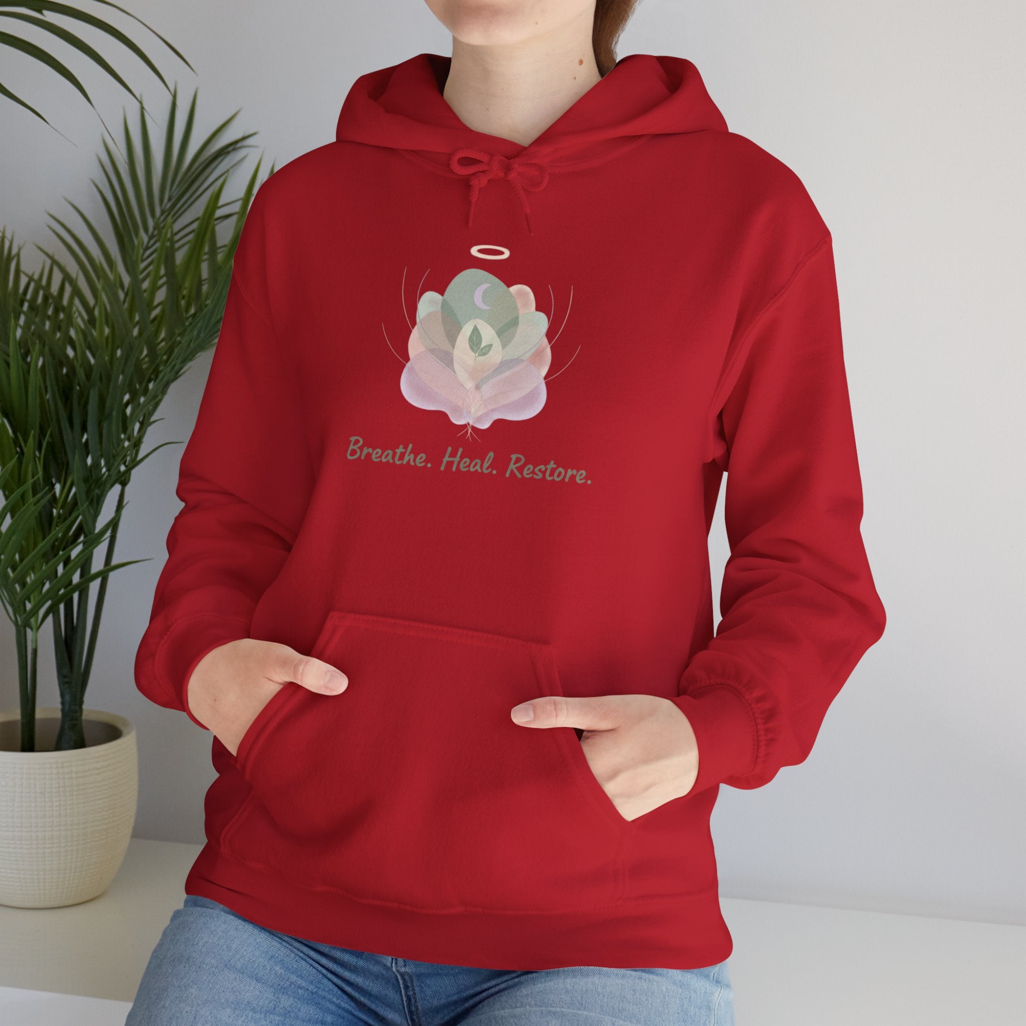 Breathe Heal Restore Sweatshirt — Mindful Wellness Hoodie