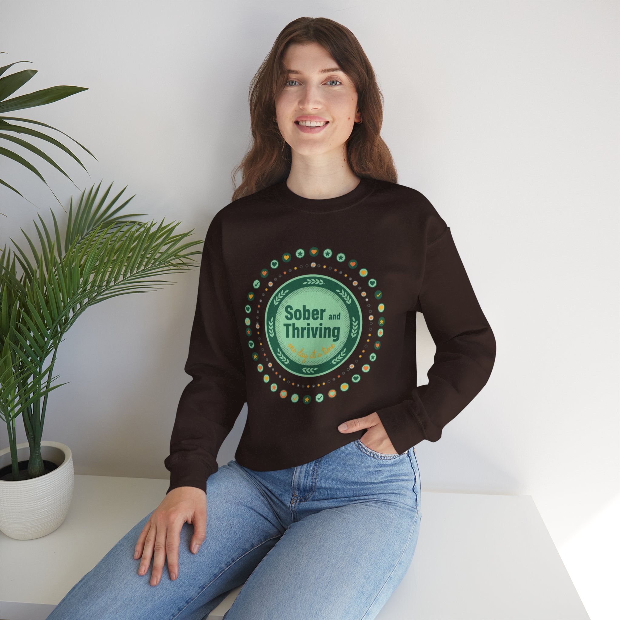 Sober & Thriving Badge Sweatshirt | dry January, sober curious
