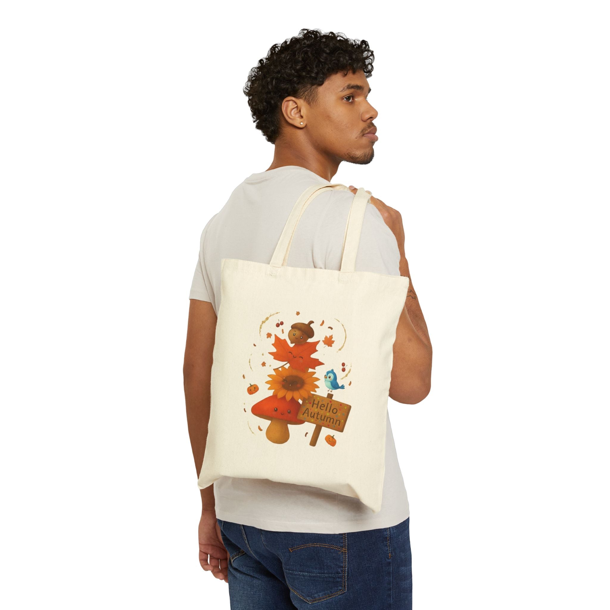 "Hello Autumn" Canvas Market Bag